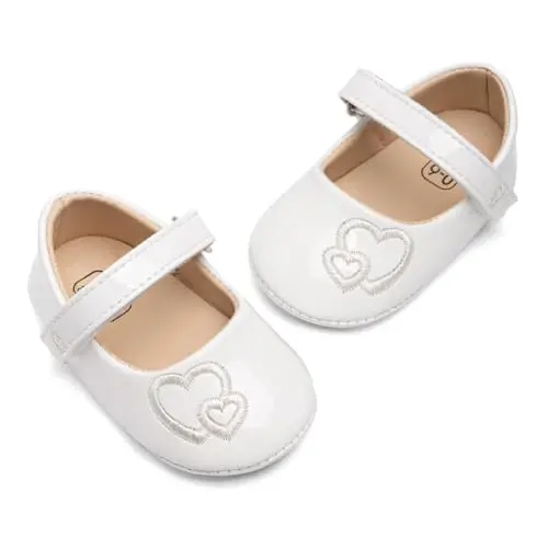 ohsofy Infant Baby Girls Mary Jane Flats Sirpanmaydigan Bowknot Princess To'y Liboslari Poyabzali Toddler Crib Poyabzallari 