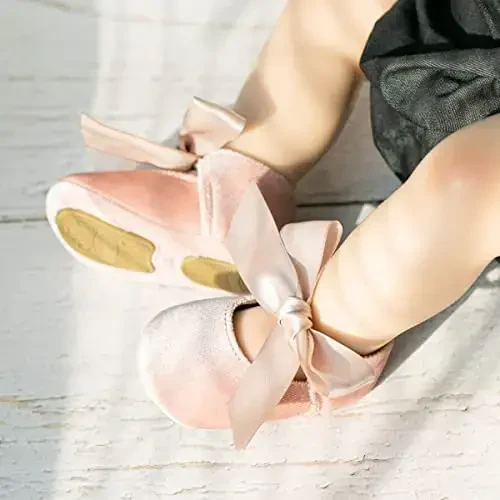 Ohsofy Infant Baby Girls Mary Jane Flats Sirpanmaydigan Bowknot Princess To'y Liboslari Poyafzali Go'dak Karavoti Poyafzallari - OHSOFY (1)