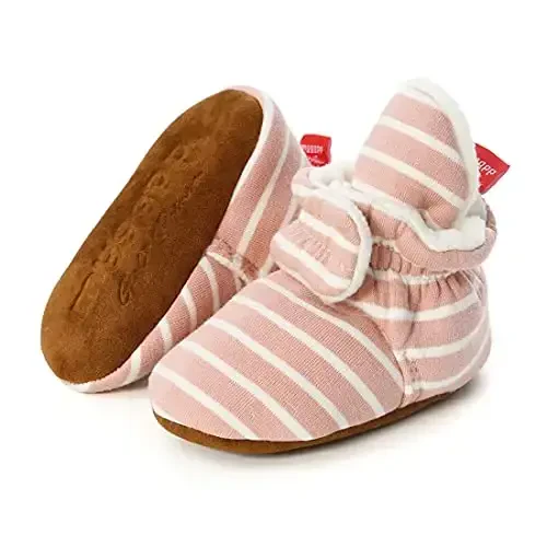 ohsofy Newborn Baby Cotton Booties Stay On Slipper Winter Warm Soft Shoes Non-Skid Infant Ankle Boots Crib Shoes - OHSOFY