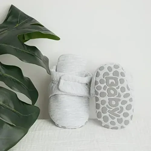 ohsofy Newborn Baby Cotton Booties Stay On Slipper Winter Warm Soft Shoes Non-Skid Infant Ankle Boots Crib Shoes - 5