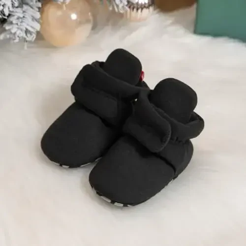 ohsofy Newborn Baby Cotton Booties Stay On Slipper Winter Warm Soft Shoes Non-Skid Infant Ankle Boots Crib Shoes - 6