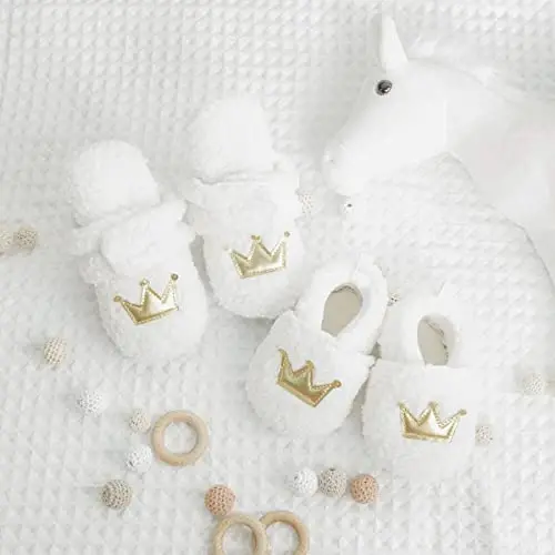 ohsofy Newborn Baby Cotton Booties Stay On Slipper Winter Warm Soft Shoes Non-Skid Infant Ankle Boots Crib Shoes - OHSOFY (1)