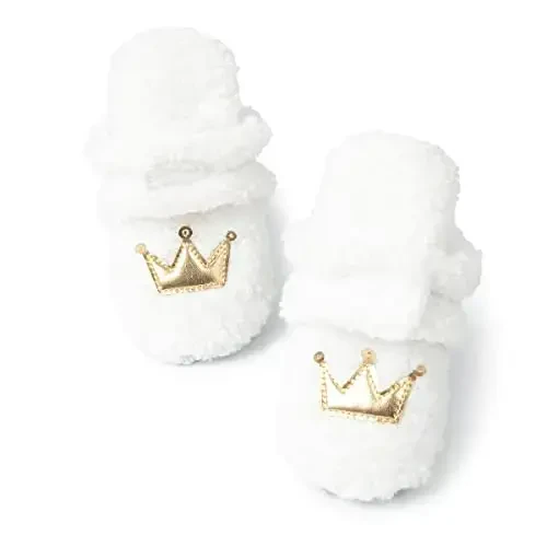 ohsofy Newborn Baby Cotton Booties Stay On Slipper Winter Warm Soft Shoes Non-Skid Infant Ankle Boots Crib Shoes - 1