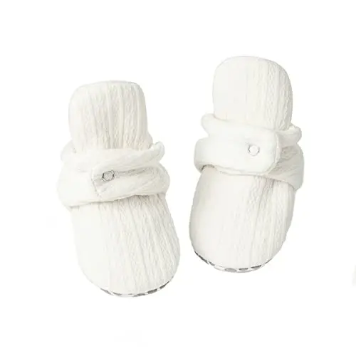 ohsofy Newborn Baby Cotton Booties Stay On Slipper Winter Warm Soft Shoes Non-Skid Infant Ankle Boots Crib Shoes 