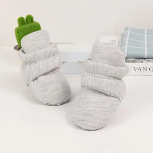ohsofy Newborn Baby Cotton Booties Stay On Slipper Winter Warm Soft Shoes Non-Skid Infant Ankle Boots Crib Shoes - 6