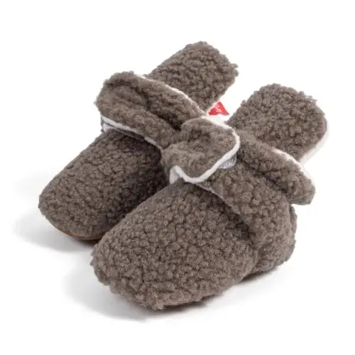 ohsofy Newborn Baby Cotton Booties Stay On Slipper Winter Warm Soft Shoes Non-Skid Infant Ankle Boots Crib Shoes - 1
