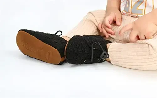 Ohwawadi Infant Baby Boys Girls Slippers Cozy Fleece Booties Soft Bottom Warm Cartoon Socks Newborn Crib Shoes - TUOTING (1)