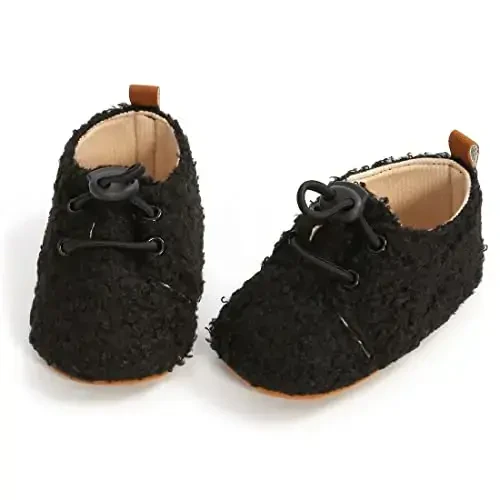 Ohwawadi Infant Baby Boys Girls Slippers Cozy Fleece Booties Soft Bottom Warm Cartoon Socks Newborn Crib Shoes - 6