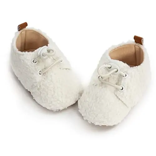 Ohwawadi Infant Baby Boys Girls Slippers Cozy Fleece Booties Soft Bottom Warm Cartoon Socks Newborn Crib Shoes - 5