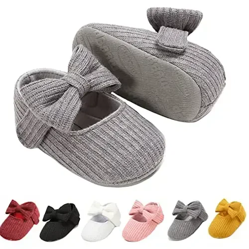 Ohwawadi Infant Baby Boys Girls Slippers Cozy Fleece Booties Soft Bottom Warm Cartoon Socks Newborn Crib Shoes - 1