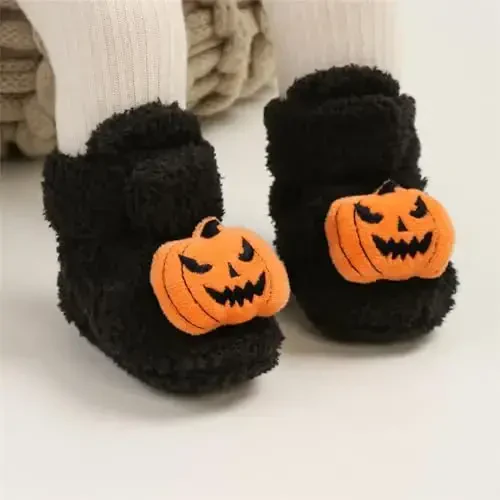Ohwawadi Infant Baby Boys Girls Slippers Cozy Fleece Booties Soft Bottom Warm Cartoon Socks Newborn Crib Shoes - TUOTING (1)
