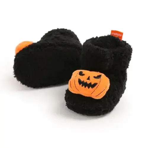 Ohwawadi Infant Baby Boys Girls Slippers Cozy Fleece Booties Soft Bottom Warm Cartoon Socks Newborn Crib Shoes - 3