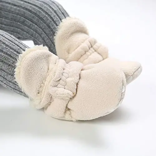 Ohwawadi Infant Baby Boys Girls Slippers Cozy Fleece Booties Soft Bottom Warm Cartoon Socks Newborn Crib Shoes - TUOTING (1)
