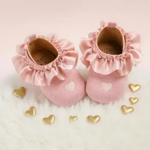 Ohwawadi Infant Baby Boys Girls Slippers Cozy Fleece Booties Soft Bottom Warm Cartoon Socks Newborn Crib Shoes - 5