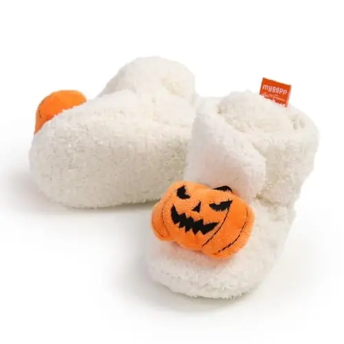 Ohwawadi Infant Baby Boys Girls Slippers Cozy Fleece Booties Soft Bottom Warm Cartoon Socks Newborn Crib Shoes - 11