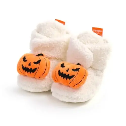 Ohwawadi Infant Baby Boys Girls Slippers Cozy Fleece Booties Soft Bottom Warm Cartoon Socks Newborn Crib Shoes - 3