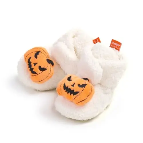 Ohwawadi Infant Baby Boys Girls Slippers Cozy Fleece Booties Soft Bottom Warm Cartoon Socks Newborn Crib Shoes - 1