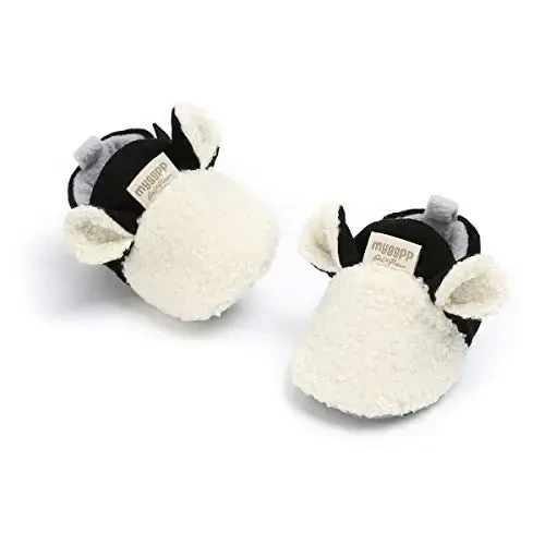 Ohwawadi Infant Baby Boys Girls Slippers Cozy Fleece Booties Soft Bottom Warm Cartoon Socks Newborn Crib Shoes - 2