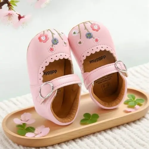 Ohwawadi Infant Baby Boys Girls Slippers Cozy Fleece Booties Soft Bottom Warm Cartoon Socks Newborn Crib Shoes - 10