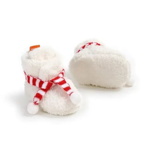 Ohwawadi Infant Baby Boys Girls Slippers Cozy Fleece Booties Soft Bottom Warm Cartoon Socks Newborn Crib Shoes - 5