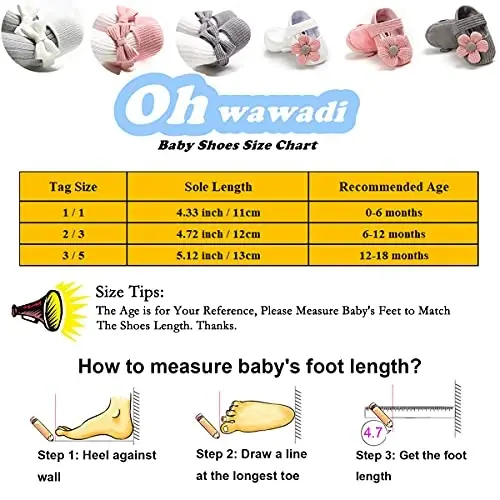 Ohwawadi Infant Baby Boys Girls Slippers Cozy Fleece Booties Soft Bottom Warm Cartoon Socks Newborn Crib Shoes - 3
