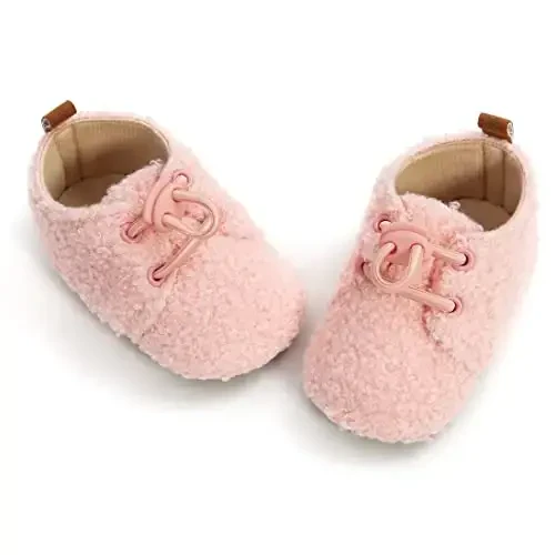 Ohwawadi Infant Baby Boys Girls Slippers Cozy Fleece Booties Soft Bottom Warm Cartoon Socks Newborn Crib Shoes - 4