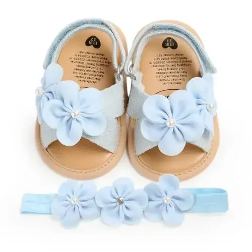 Ohwawadi Infant Baby Girl Shoes Baby Mary Jane Flats Princess Wedding Dress Shoes Crib Shoe for Newborns, Infants, Babies, and Toddlers - 5