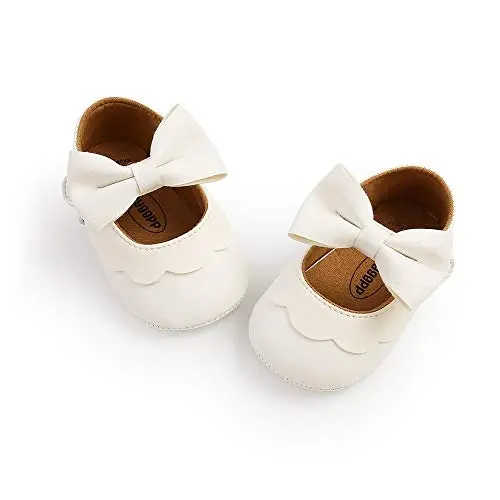 Ohwawadi Infant Baby Girl Shoes Baby Mary Jane Flats Princess Wedding Dress Shoes Crib Shoe for Newborns, Infants, Babies, and Toddlers - 7