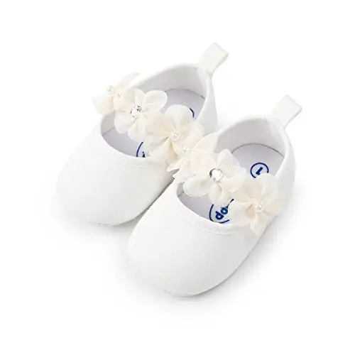 Ohwawadi Infant Baby Girl Shoes Baby Mary Jane Flats Princess Wedding Dress Shoes Crib Shoe for Newborns, Infants, Babies, and Toddlers - OHWAWADI (1)