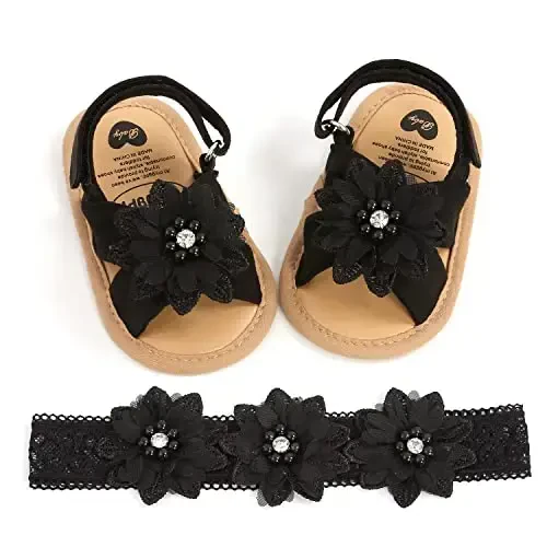 Ohwawadi Infant Baby Girl Shoes Baby Mary Jane Flats Princess Wedding Dress Shoes Crib Shoe for Newborns, Infants, Babies, and Toddlers 