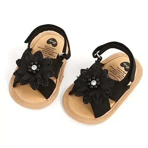 Ohwawadi Infant Baby Girl Shoes Baby Mary Jane Flats Princess Wedding Dress Shoes Crib Shoe for Newborns, Infants, Babies, and Toddlers - 5