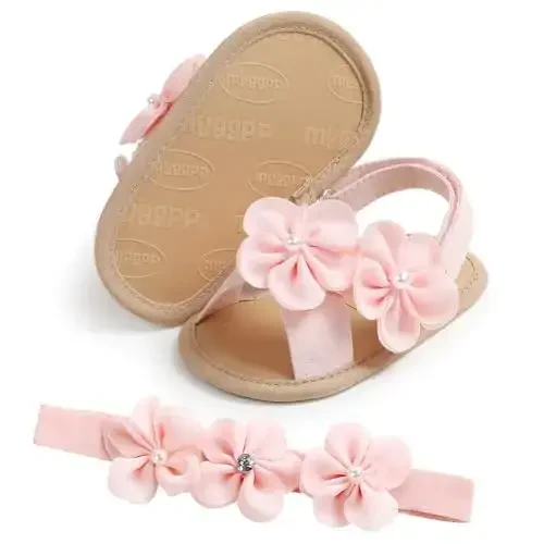 Ohwawadi Infant Baby Girl Shoes Baby Mary Jane Flats Princess Wedding Dress Shoes Crib Shoe for Newborns, Infants, Babies, and Toddlers - 6