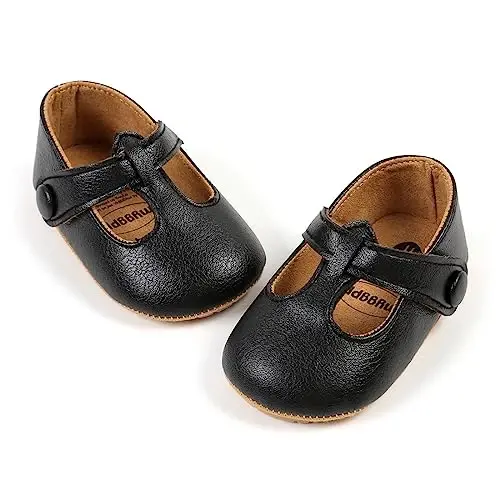 Ohwawadi Infant Baby Girl Shoes Baby Mary Jane Flats Princess Wedding Dress Shoes Crib Shoe for Newborns, Infants, Babies, and Toddlers - 6