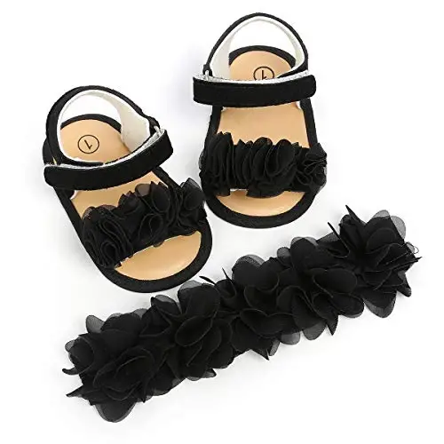 Ohwawadi Infant Baby Girl Shoes Baby Mary Jane Flats Princess Wedding Dress Shoes Crib Shoe for Newborns, Infants, Babies, and Toddlers - 1