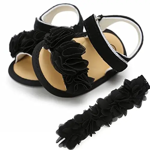 Ohwawadi Infant Baby Girl Shoes Baby Mary Jane Flats Princess Wedding Dress Shoes Crib Shoe for Newborns, Infants, Babies, and Toddlers - 5