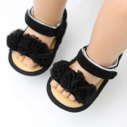 Ohwawadi Infant Baby Girl Shoes Baby Mary Jane Flats Princess Wedding Dress Shoes Crib Shoe for Newborns, Infants, Babies, and Toddlers - OHWAWADI (1)