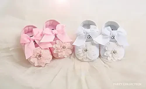Ohwawadi Infant Baby Girl Shoes Soft Sole Mary Jane Flats Princess Dress Shoes Newborn First Walkers Prewalkers - 3
