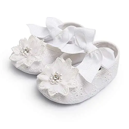 Ohwawadi Infant Baby Girl Shoes Soft Sole Mary Jane Flats Princess Dress Shoes Newborn First Walkers Prewalkers - 4