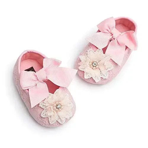 Ohwawadi Детские туфли для девочек Baby Mary Jane Flats Princess Свадебные туфли Crib Shoe для новорожденных, младенцев и малышей - 5