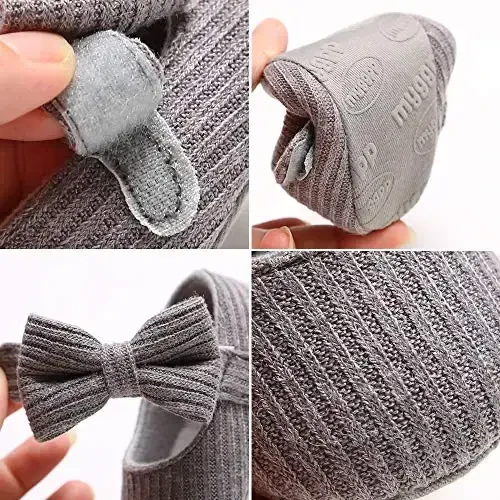 Ohwawadi Infant Baby Boys Girls Slippers Cozy Fleece Booties Soft Bottom Warm Cartoon Socks Newborn Crib Shoes - 3