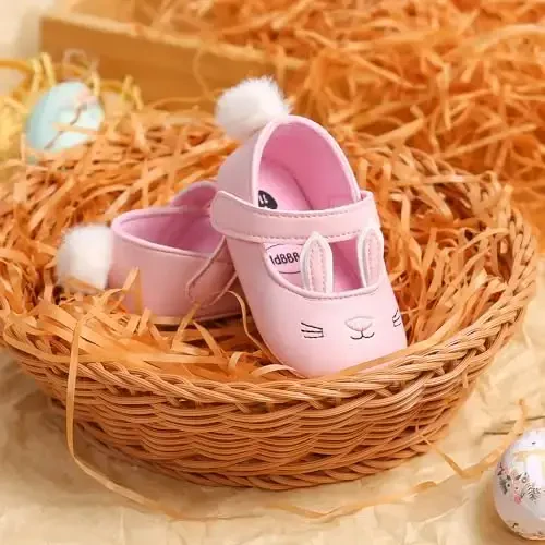 Ohwawadi Infant Baby Boys Girls Slippers Cozy Fleece Booties Soft Bottom Warm Cartoon Socks Newborn Crib Shoes - 8