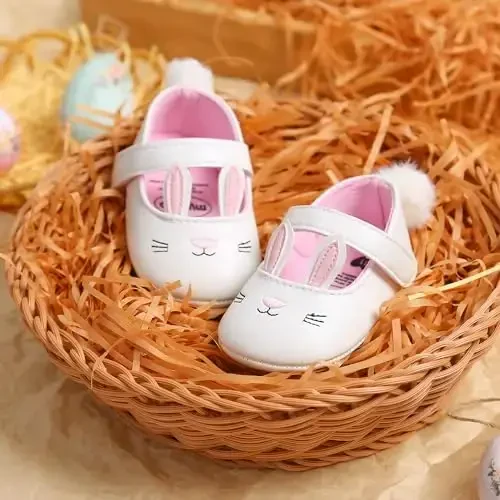 Ohwawadi Infant Baby Boys Girls Slippers Cozy Fleece Booties Soft Bottom Warm Cartoon Socks Newborn Crib Shoes - 5