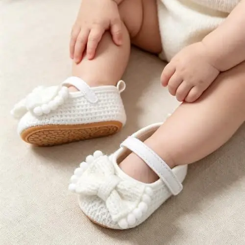 Ohwawadi Infant Baby Boys Girls Slippers Cozy Fleece Booties Soft Bottom Warm Cartoon Socks Newborn Crib Shoes - TUOTING (1)