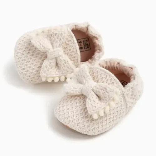 Ohwawadi Infant Baby Boys Girls Slippers Cozy Fleece Booties Soft Bottom Warm Cartoon Socks Newborn Crib Shoes - 3