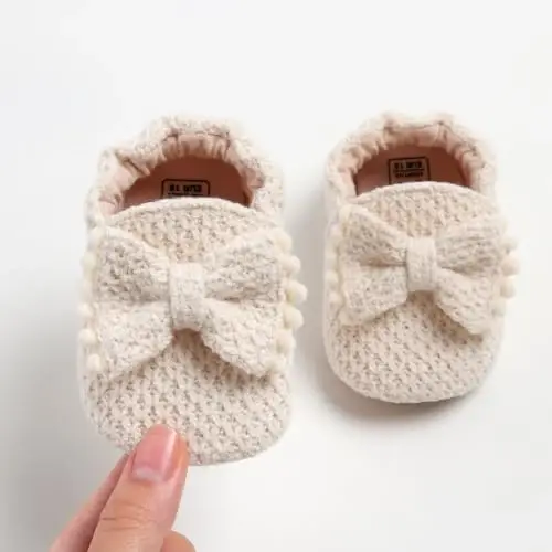 Ohwawadi Infant Baby Boys Girls Slippers Cozy Fleece Booties Soft Bottom Warm Cartoon Socks Newborn Crib Shoes - 5