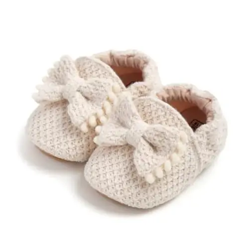 Ohwawadi Infant Baby Boys Girls Slippers Cozy Fleece Booties Soft Bottom Warm Cartoon Socks Newborn Crib Shoes - 6