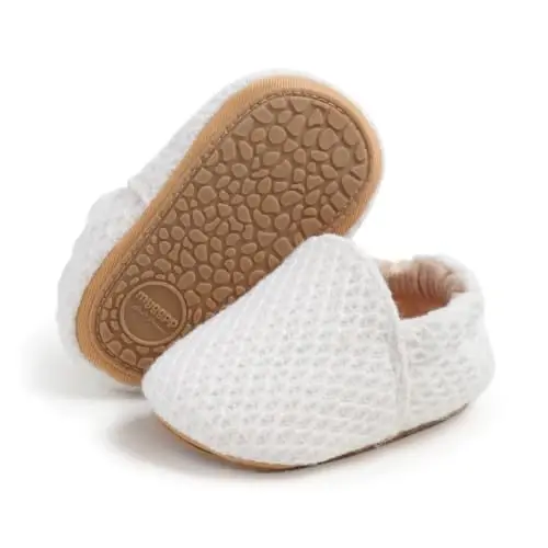 Ohwawadi Infant Baby Boys Girls Slippers Cozy Fleece Booties Soft Bottom Warm Cartoon Socks Newborn Crib Shoes - 5