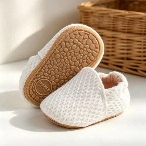 Ohwawadi Infant Baby Boys Girls Slippers Cozy Fleece Booties Soft Bottom Warm Cartoon Socks Newborn Crib Shoes - 3