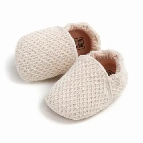 Ohwawadi Infant Baby Boys Girls Slippers Cozy Fleece Booties Soft Bottom Warm Cartoon Socks Newborn Crib Shoes - 5