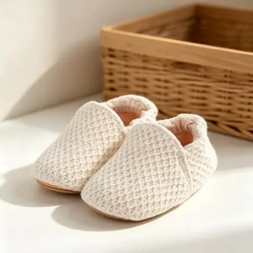 Ohwawadi Infant Baby Boys Girls Slippers Cozy Fleece Booties Soft Bottom Warm Cartoon Socks Newborn Crib Shoes - 6
